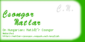 csongor matlar business card